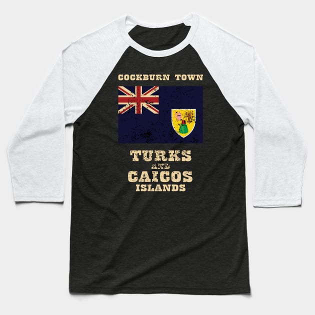 Flag of Turks and Caicos Islands Baseball T-Shirt by KewaleeTee